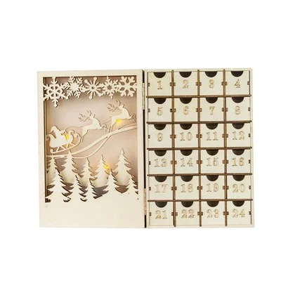 Ahşap bitmemiş Noel Advent Takvimi